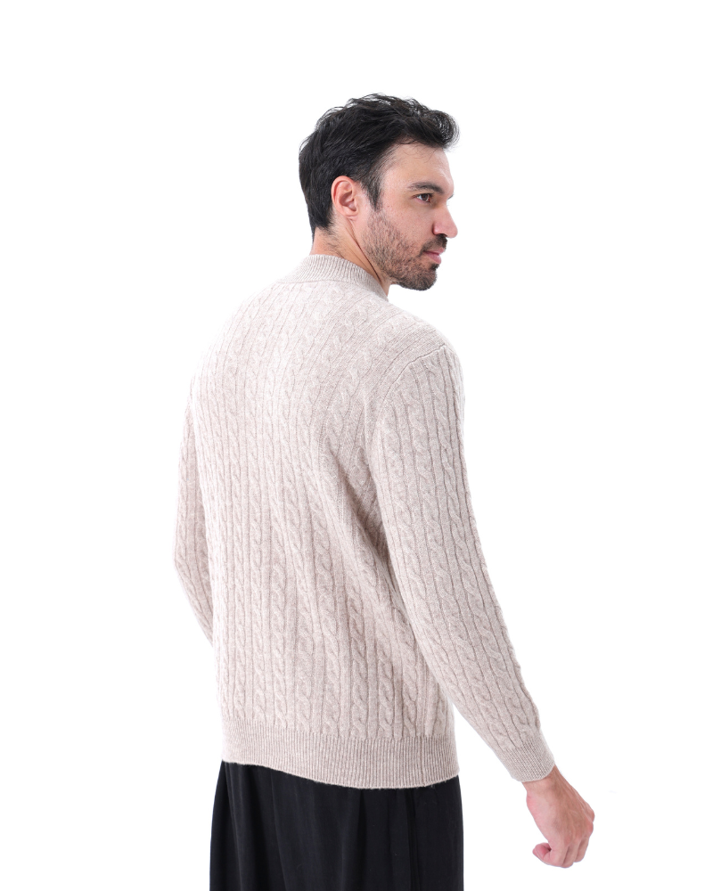 Pull demi-zip 100 % cachemire