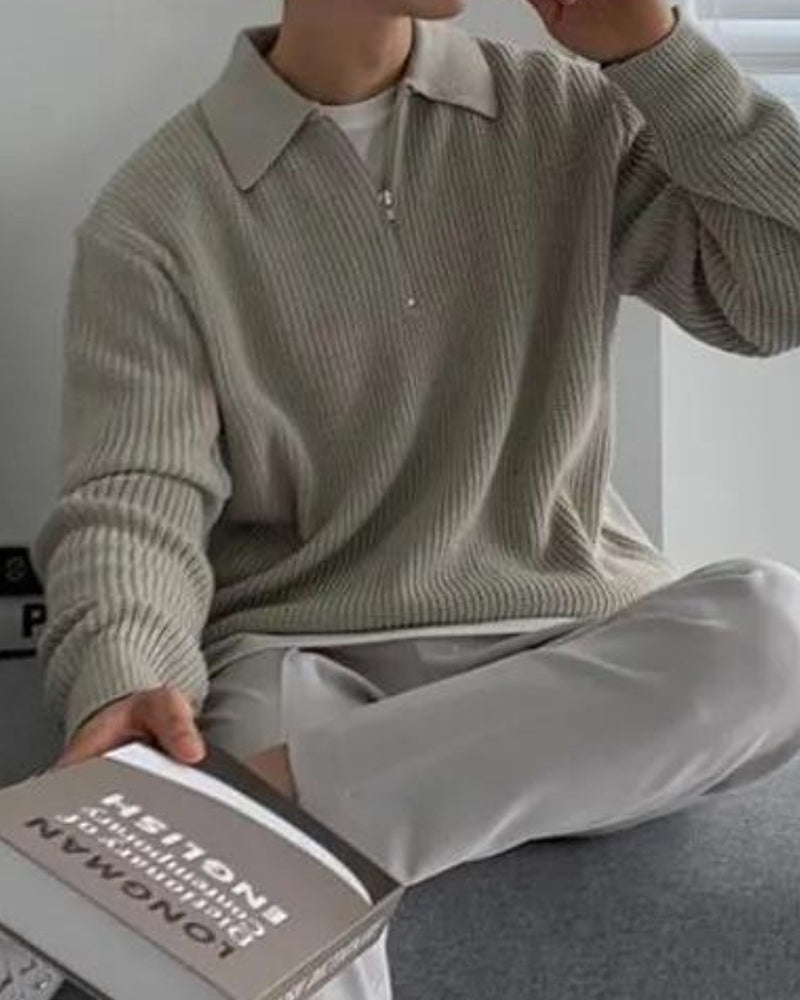 Pull en maille demi-zip Cesare