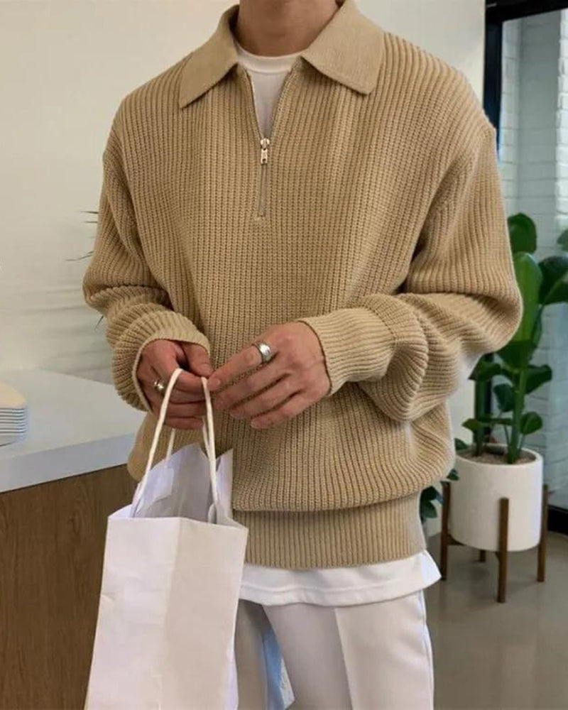 Pull en maille demi-zip Cesare