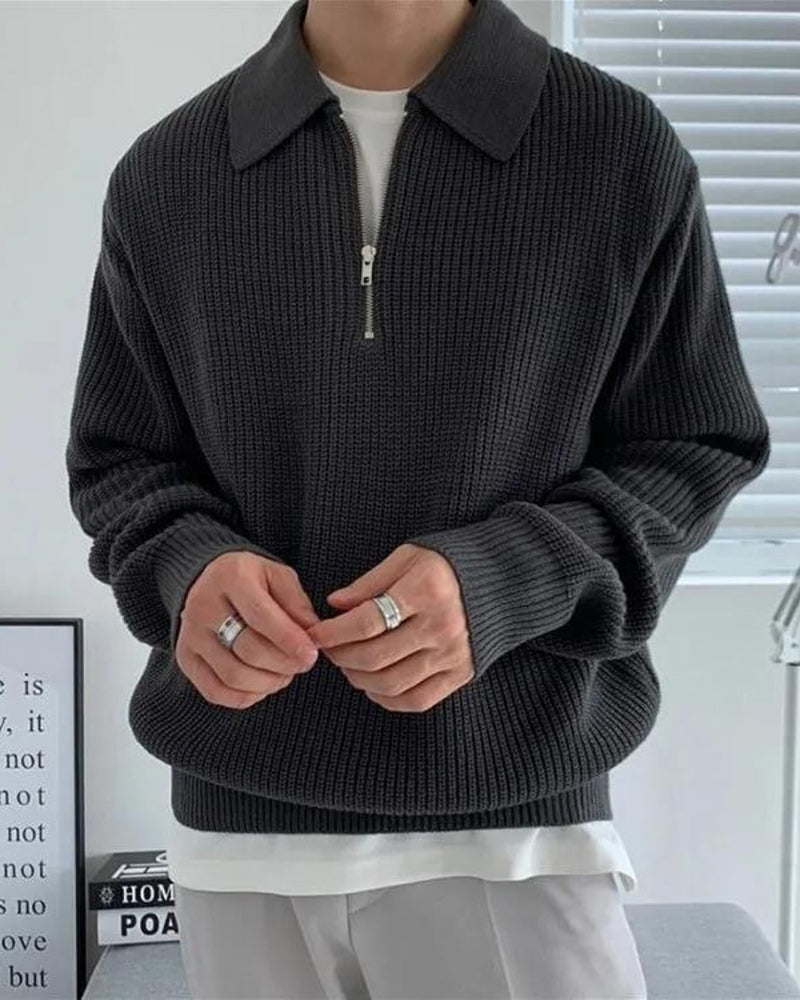 Pull en maille demi-zip Cesare