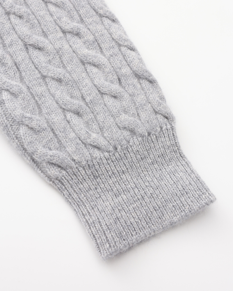 Pull demi-zip 100 % cachemire