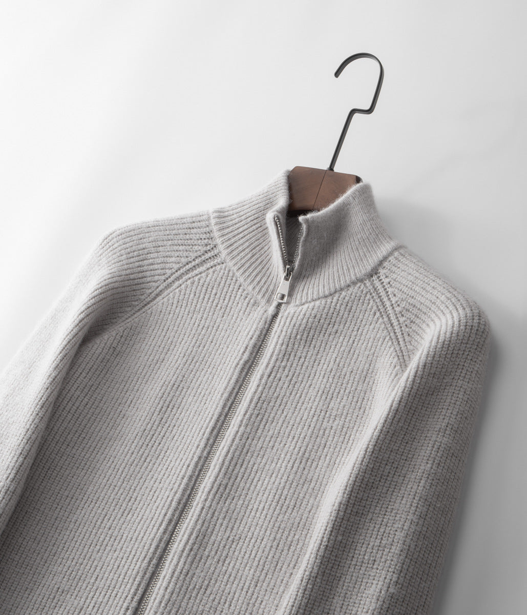Cardigan zippé 100 % laine mérinos