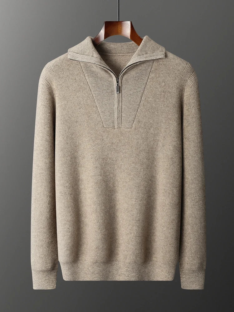 100% cashmere Half Zip pullovers