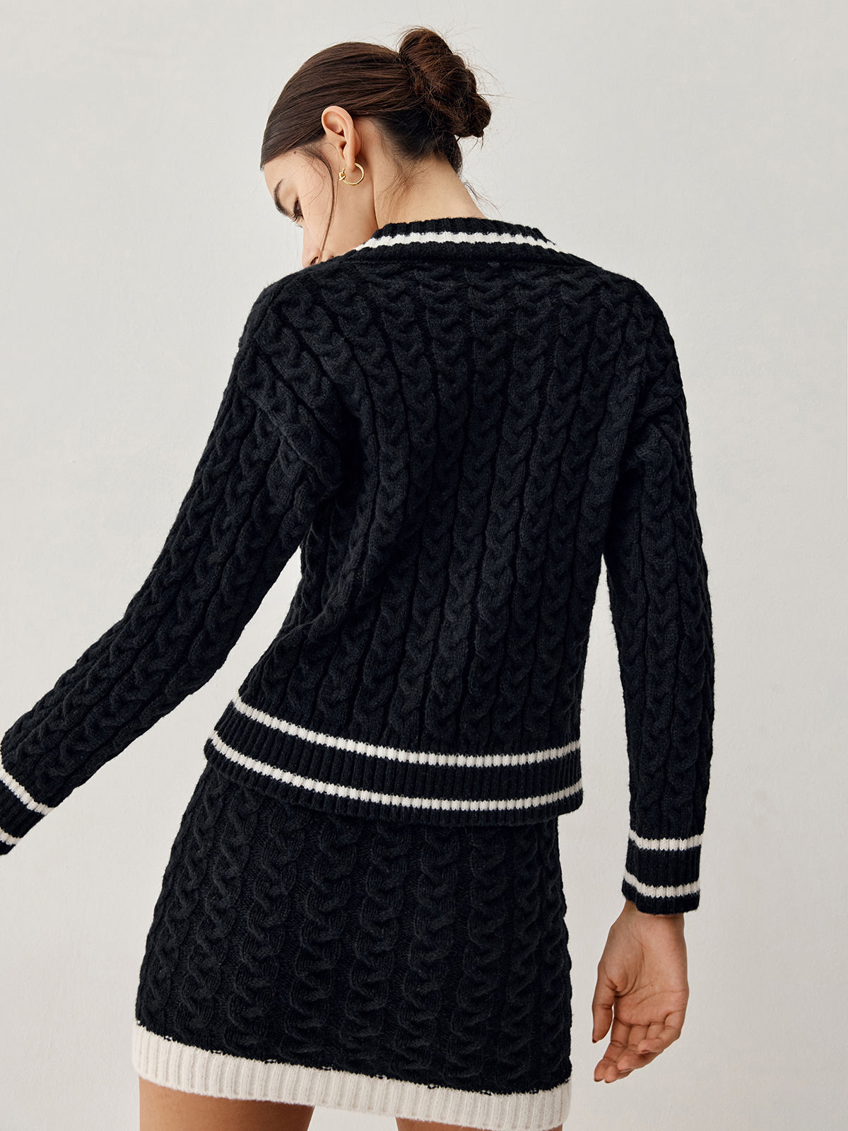 - Cable Knit sweater with skirt