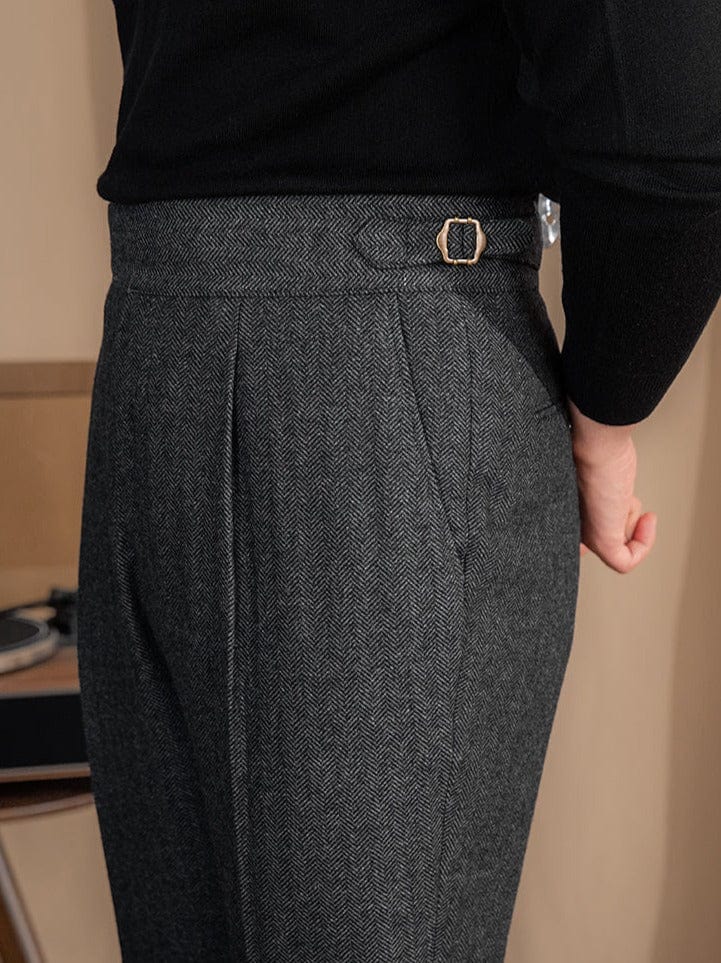 Lâ Signature - pantalon plissé en laine mélangée alpine