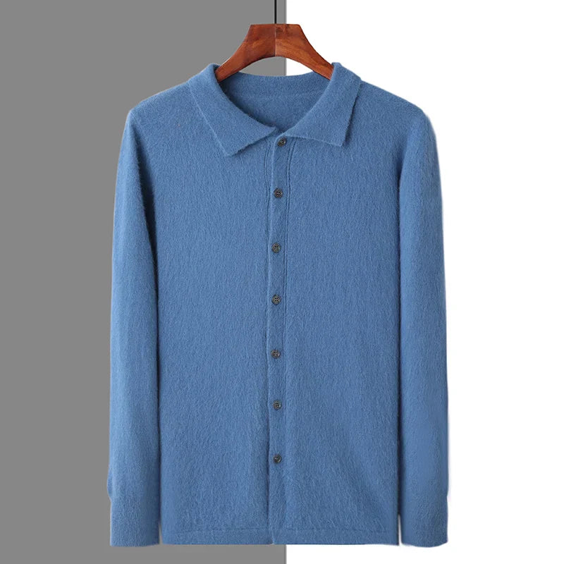 Polo boutonné 100 % cachemire