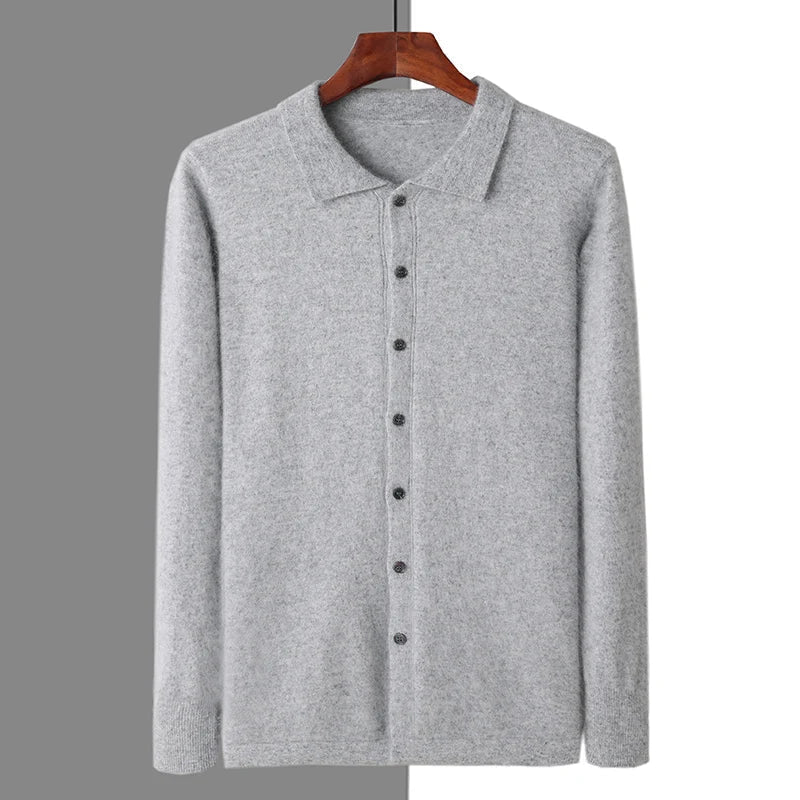Polo boutonné 100 % cachemire