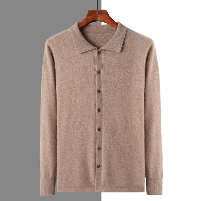 Polo boutonné 100 % cachemire