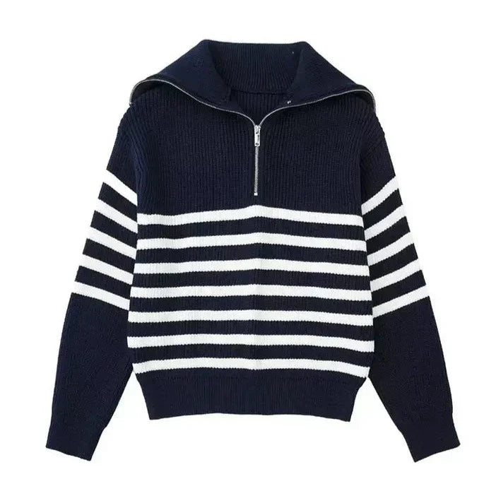 Pulling zip up sweater