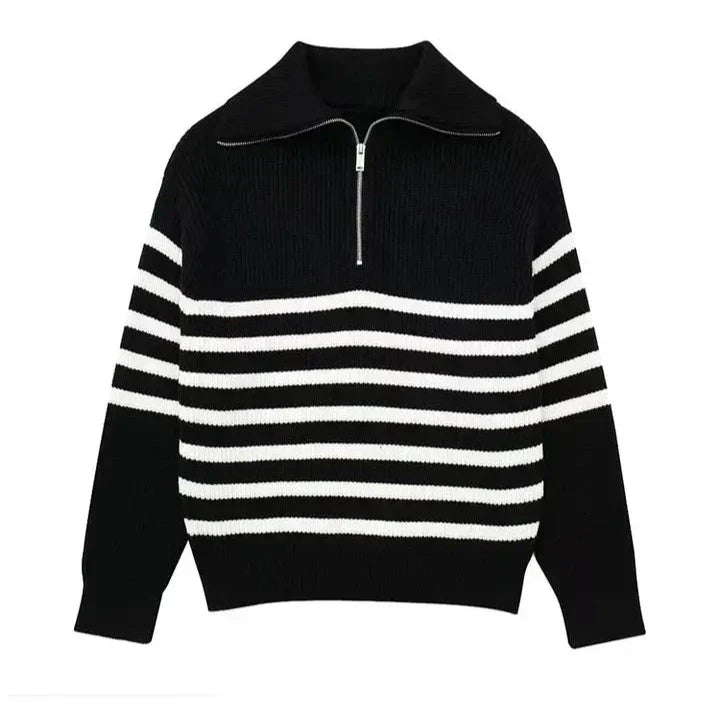 Pulling zip up sweater
