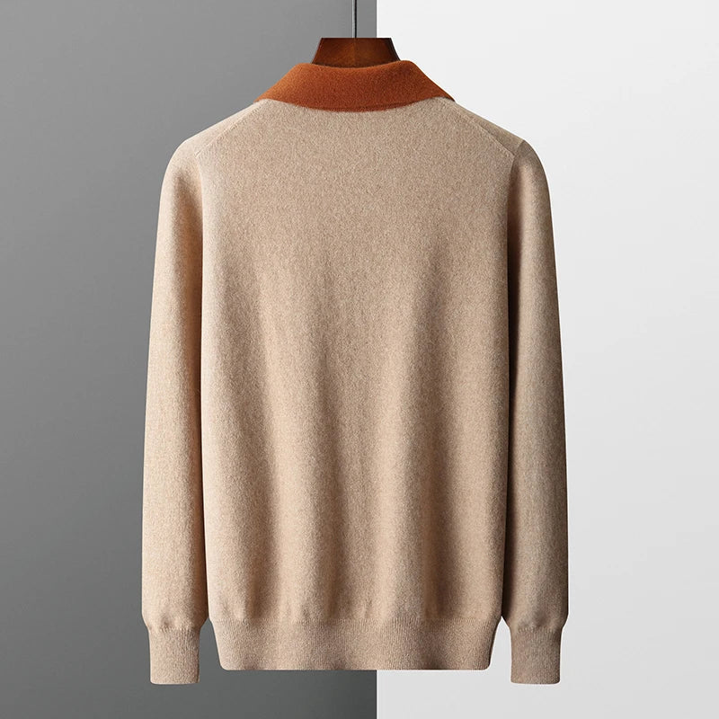 Polo zippé 100 % cachemire