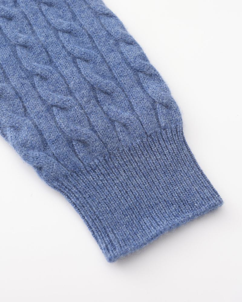 Pull demi-zip 100 % cachemire