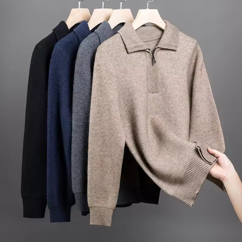 100% cashmere quater zip sweater