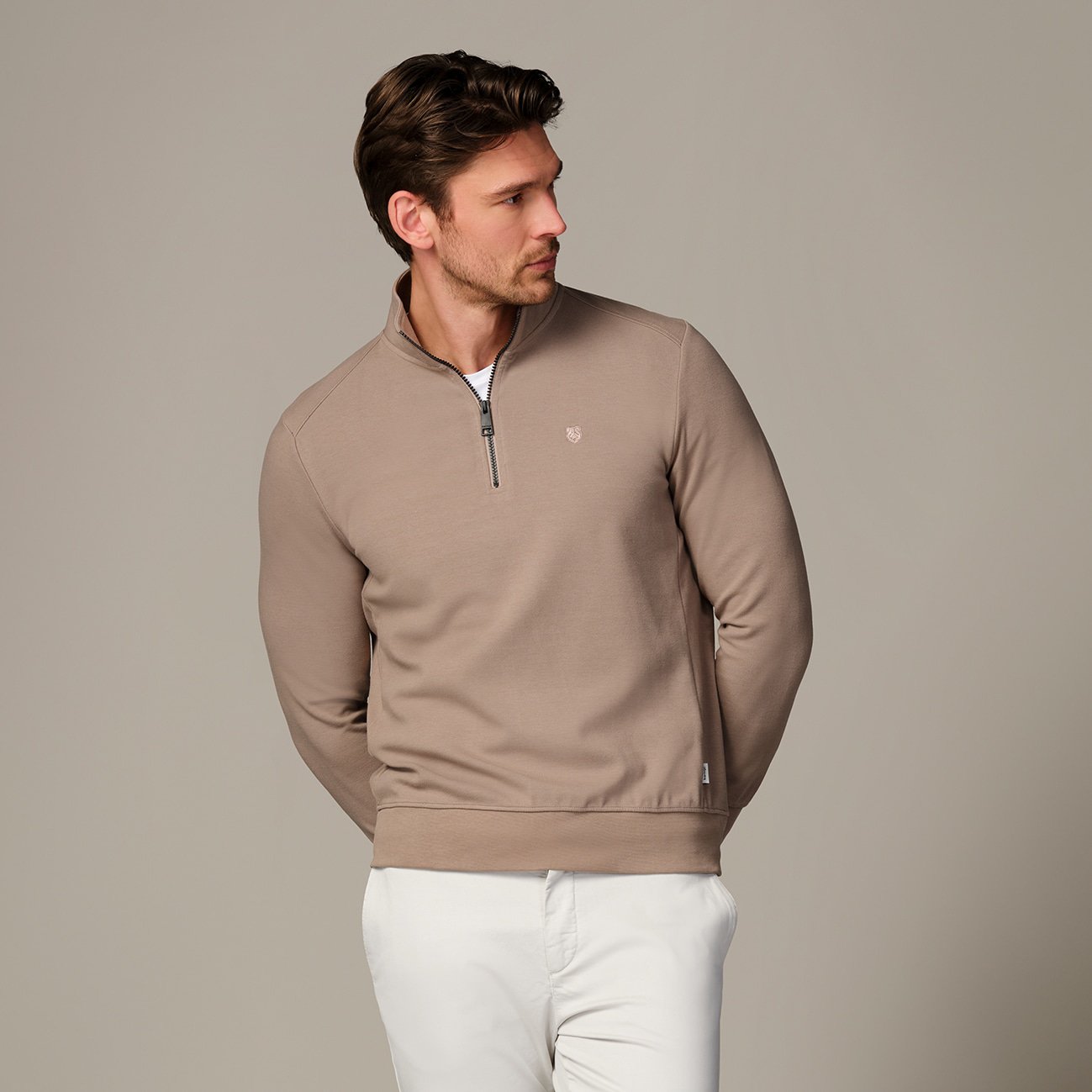 ZIP sweater normal fit brown polo