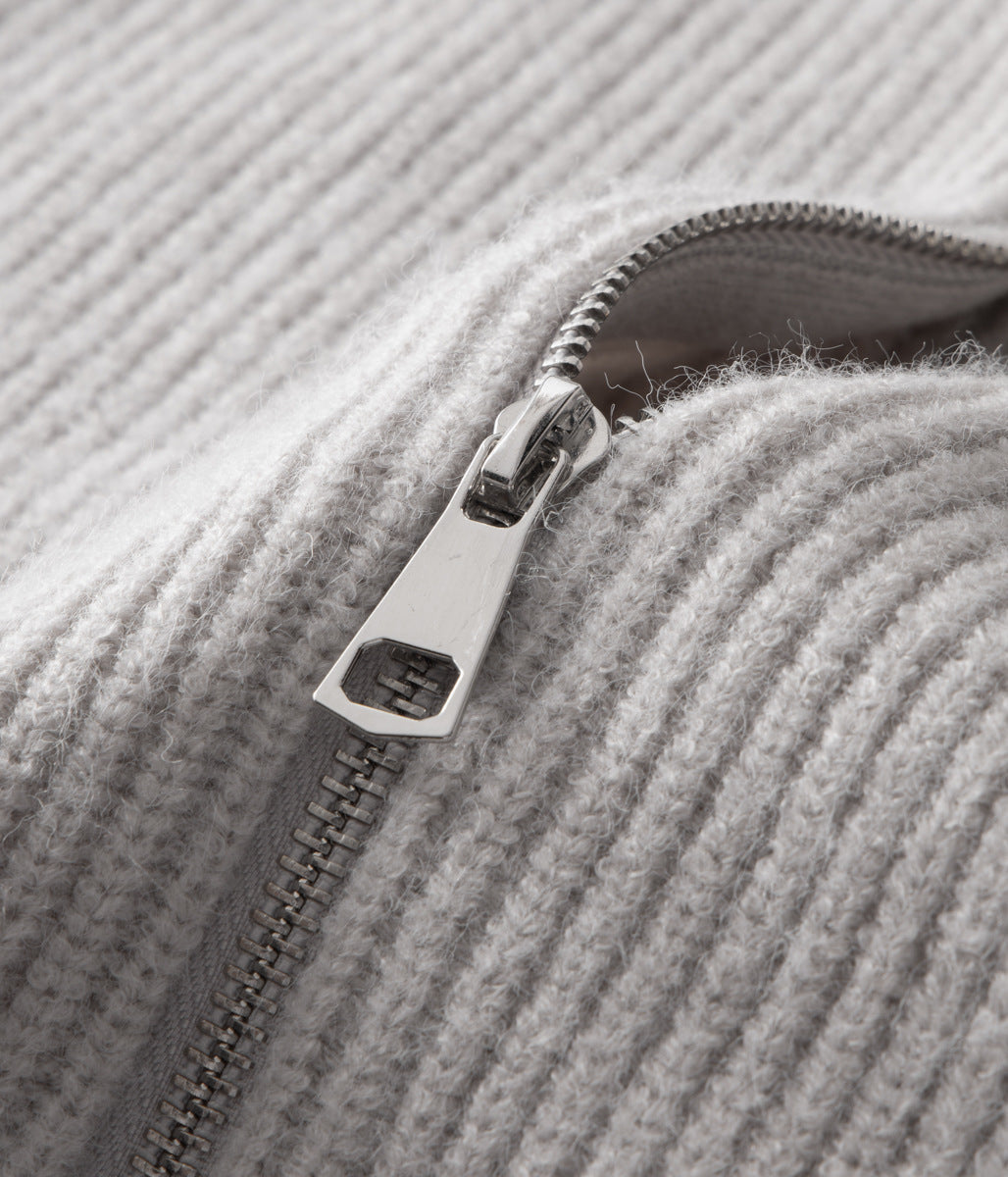 Cardigan zippé 100 % laine mérinos