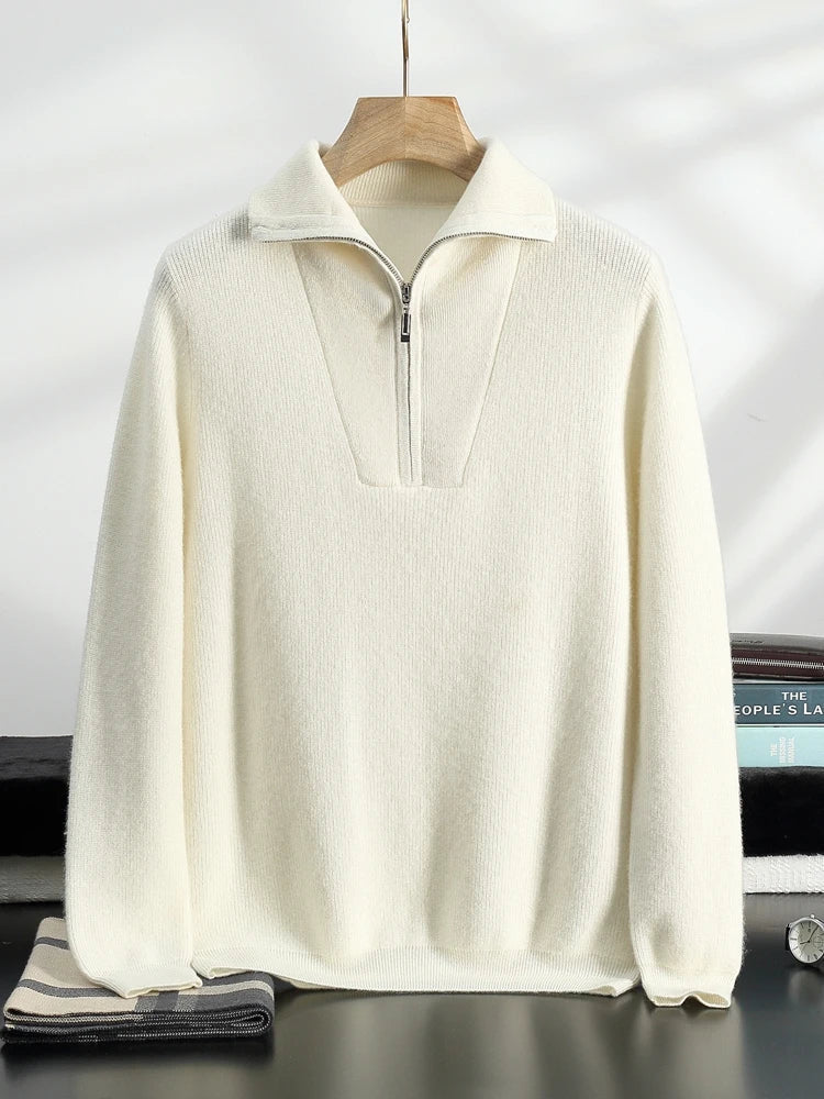 100% cashmere Half Zip pullovers