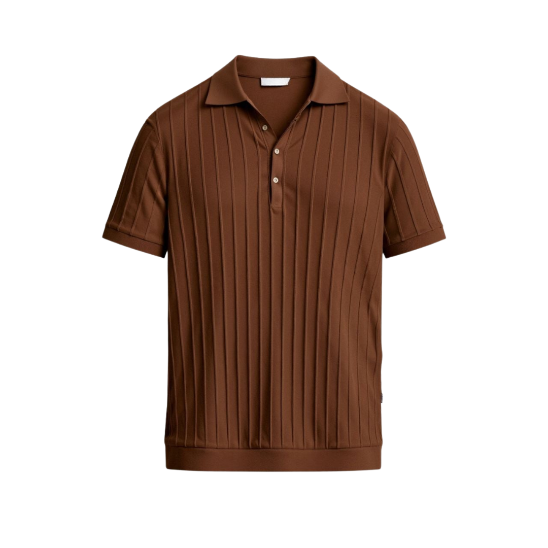 Polo boutonné à rayures verticales 