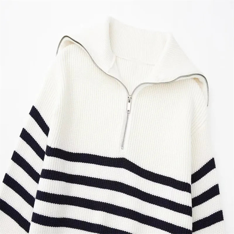 Pulling zip up sweater