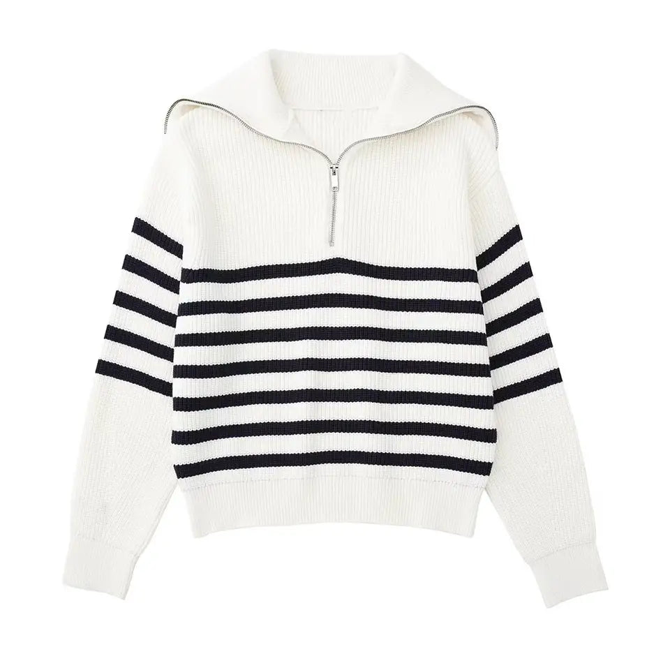 Pulling zip up sweater