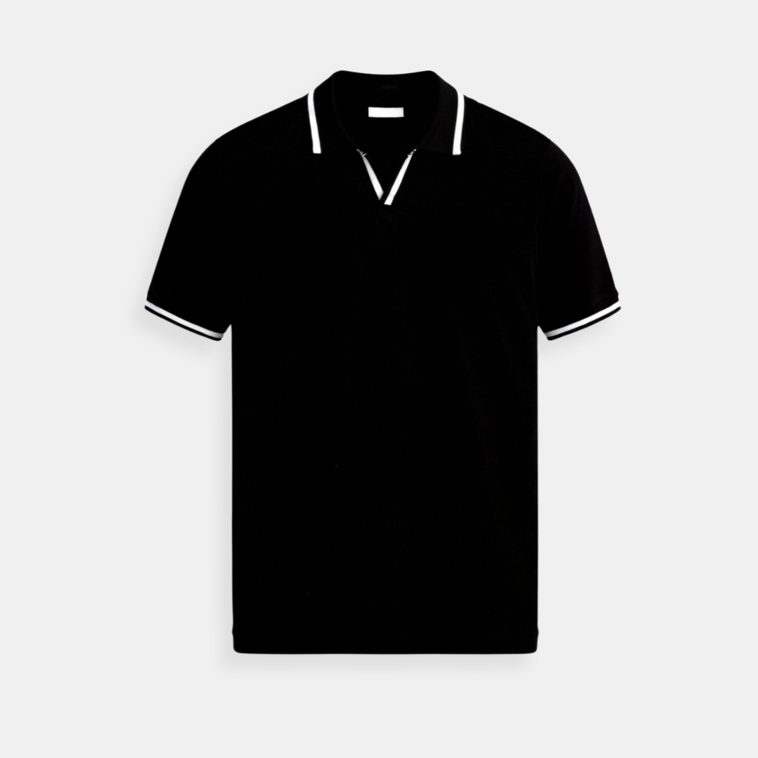Polo ajusté contrasté